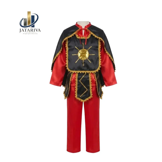 TRAJE DE LA TIRANA HOMBRE-NEGRO CON ROJO. DE TELA RAZO DE LA TALLA 8 A LA L.