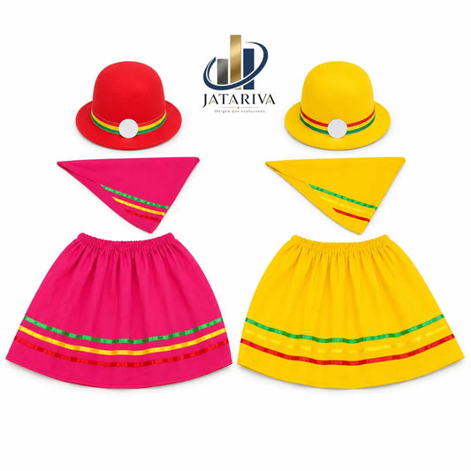 FALDA NORTINA CON CINTAS DE BAILE CON PAÑUELO TRIANGULAR CON CINTA- HECHA DE TELA VIA STRESS