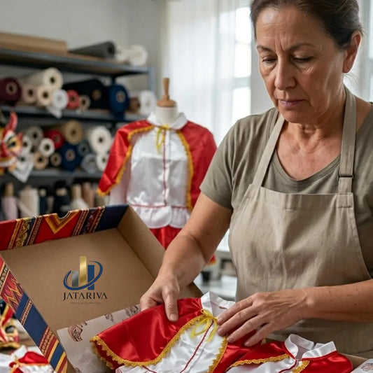 ✨ TRATE DE BAILE TIRANA MUJER / DIABLADA ROJO CON BLANCO -AGREGANDO ESTILO UNICI, QUE RESALTA EN LA PRESENTACION ✨
