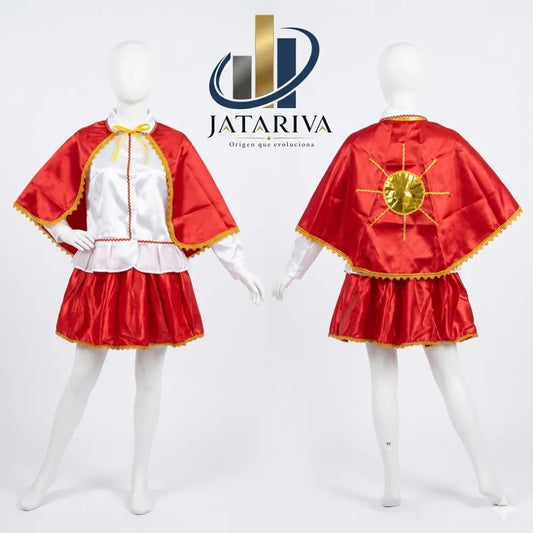 ✨ TRATE DE BAILE TIRANA MUJER / DIABLADA ROJO CON BLANCO -AGREGANDO ESTILO UNICI, QUE RESALTA EN LA PRESENTACION ✨
