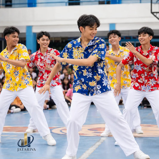 Traje de Baile Hawaiano Niño/Joven – Camisa + Pantalón Blanco