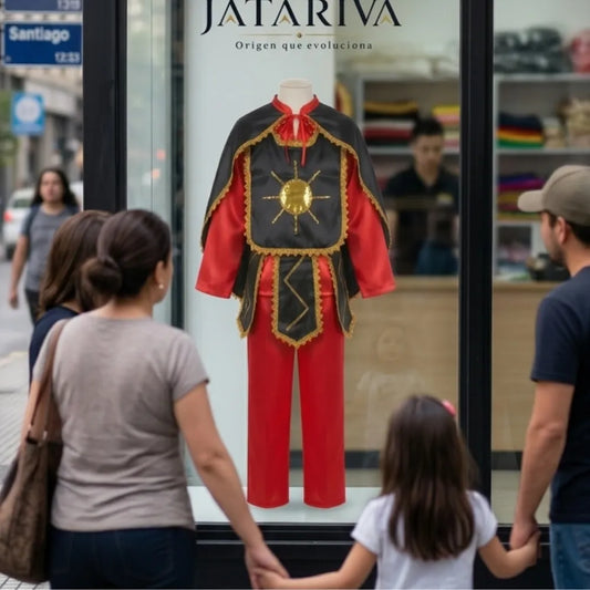 TRAJE DE LA TIRANA HOMBRE-NEGRO CON ROJO. DE TELA RAZO DE LA TALLA 8 A LA L.