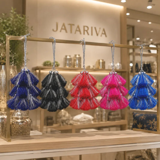 TULMAS/ POMPONES PARA LAS TRENZAS DE CAPORAL, NEGRO, AZUL, FUXCIA, ROJO, MORADO. / JATARIVA