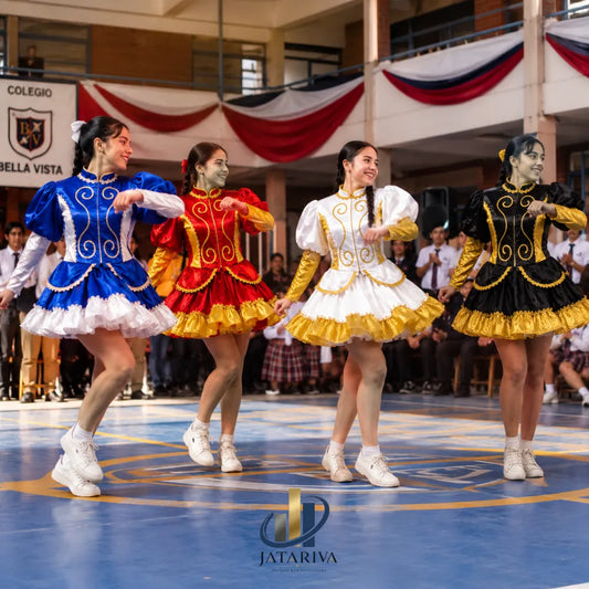 TRAJE CAPORAL MUJER PARA COLEGIO- COLORES –  AZUL, ROJO, NEGRO-  Tallas 7-9 a M