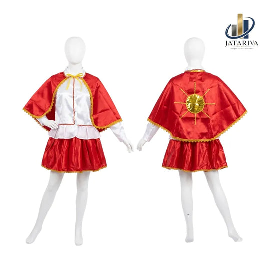 ✨ TRATE DE BAILE TIRANA MUJER / DIABLADA ROJO CON BLANCO -AGREGANDO ESTILO UNICI, QUE RESALTA EN LA PRESENTACION ✨